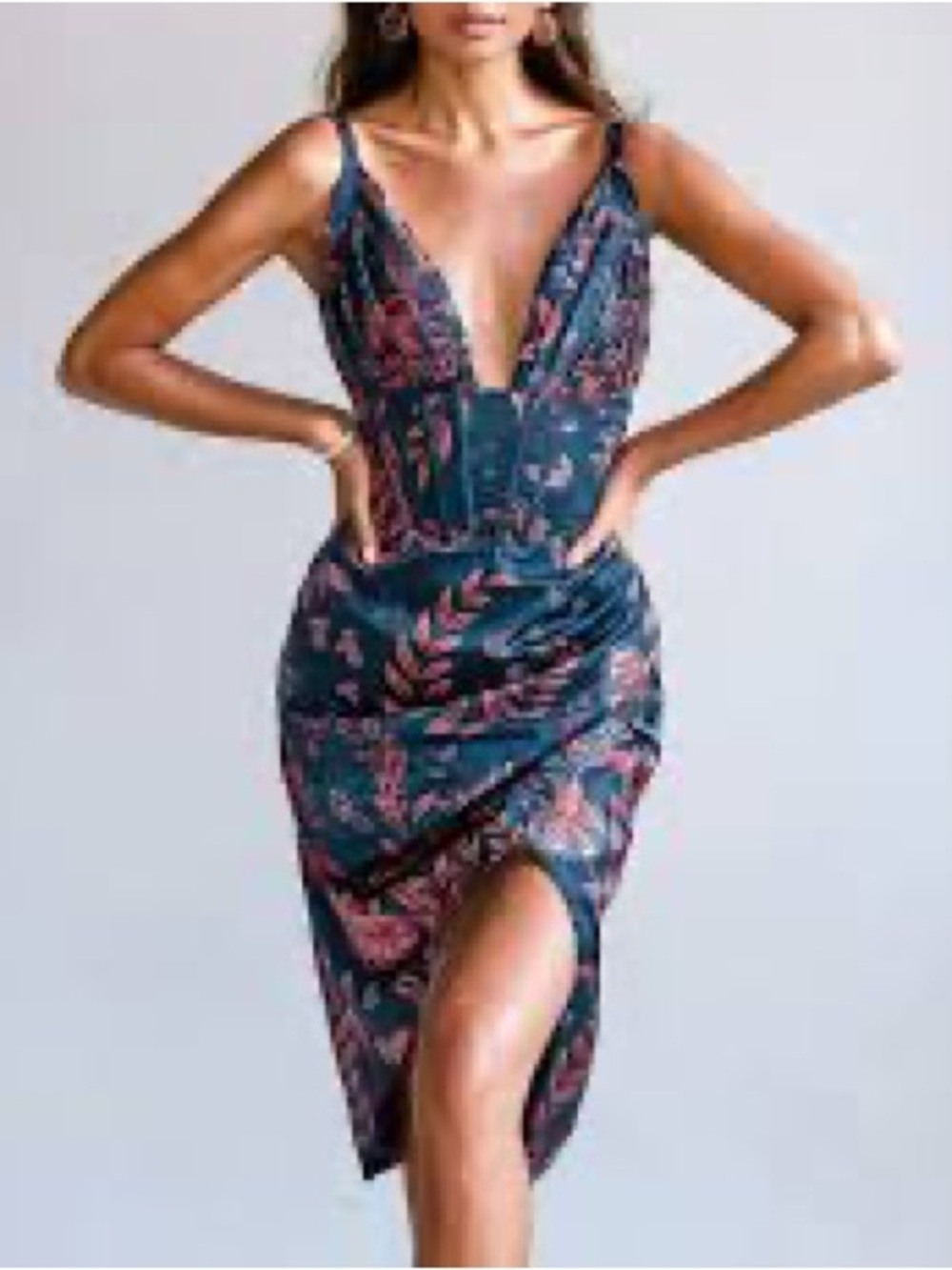 Averie Halley Draped Midi Dress Size Large